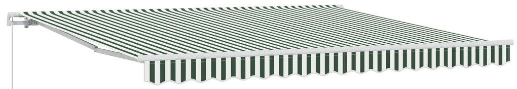 vidaXL Ανασυρόμενη τέντα Πράσινη και Λευκή 400x300 cm
