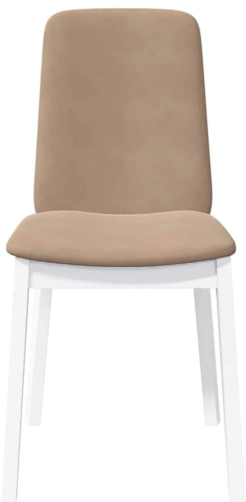 vidaXL Καρέκλες τραπεζαρίας με μαξιλάρια 2 τεμάχια Λευκό μασίφ ξύλο