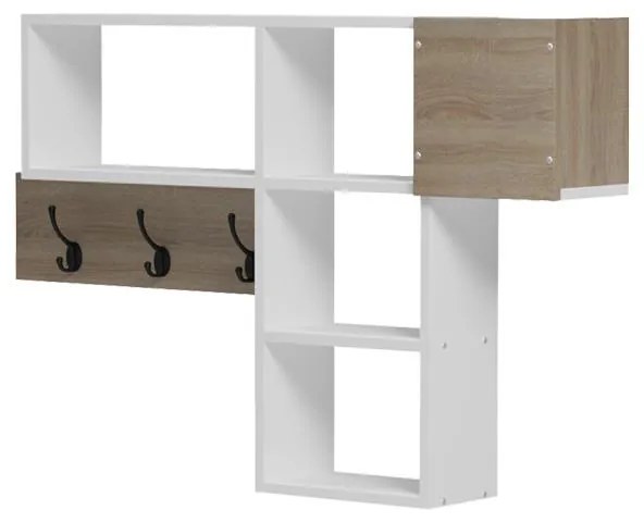 Κρεμάστρα τοίχου Wenia σε sonoma-λευκό 99.5x15x61εκ 99.5x15x61 εκ.