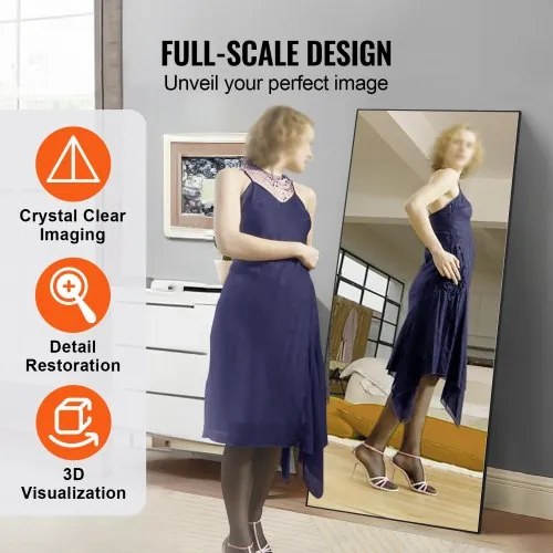 VEVOR Full Length Floor Mirror 71&#039;&#039; x 31&#039;&#039; Free Standing Wall Mounted Tempered