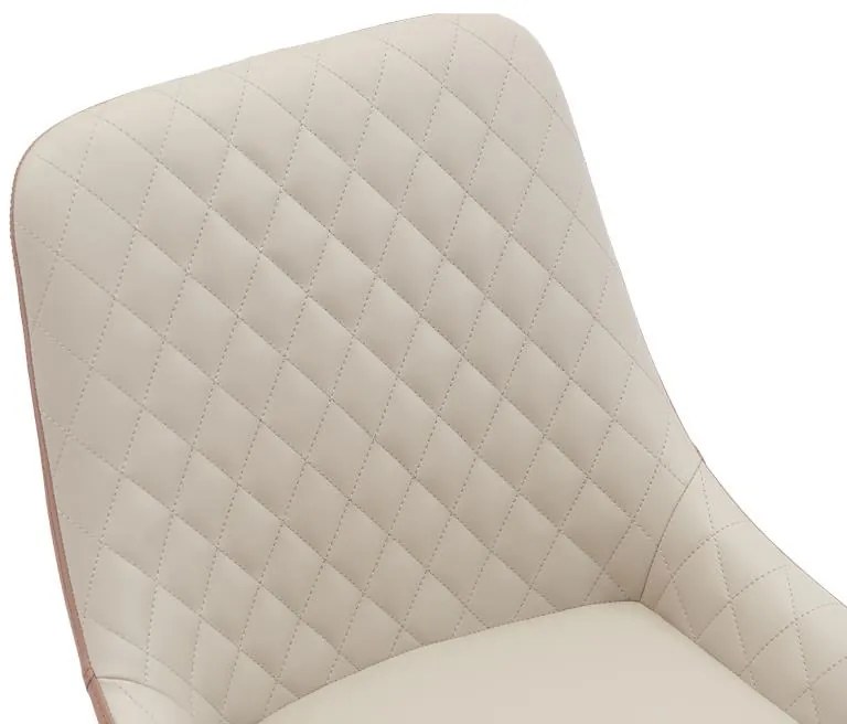 Καρέκλα Komme μπεζ-καφέ pu με πόδι μαύρο μέταλλο 49x57x84εκ 49x57x84 εκ.