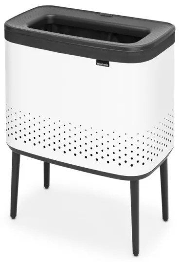 Καλάθι πλυσίματος Brabantia Bo 1004174, 60 l, Πλήρωση χωρίς άνοιγμα, οπές εξαερισμού, ρυθμιζόμενα πόδια, Λευκό