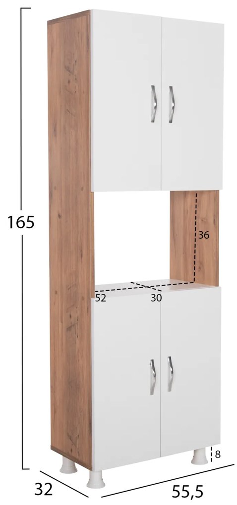 ΕΠΙΠΛΟ ΚΟΥΖΙΝΑΣ/ΝΤΟΥΛΑΠΙ RAD HM18196.04 ΜΕΛΑΜΙΝΗ ΦΥΣΙΚΟ-ΛΕΥΚΟ 55,5x32x165Υεκ. - 0615390 - HM18196.04