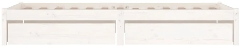 vidaXL Πλαίσιο Κρεβατιού με Συρτάρια Λευκό 90 x 200 εκ.
