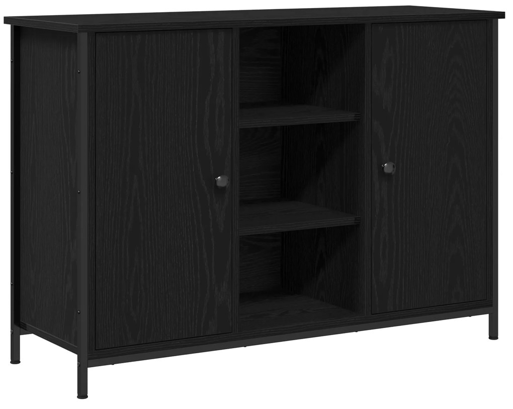 vidaXL Μπουφές Μαύρος Δρυς 100x35x70 εκ. Επεξεργασμένο Ξύλο και Μέταλλο