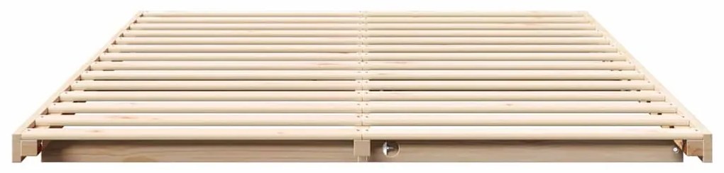 vidaXL Κρεβάτι δαπέδου Καφέ 160 x 200 cm Μασίφ ξύλο πεύκου