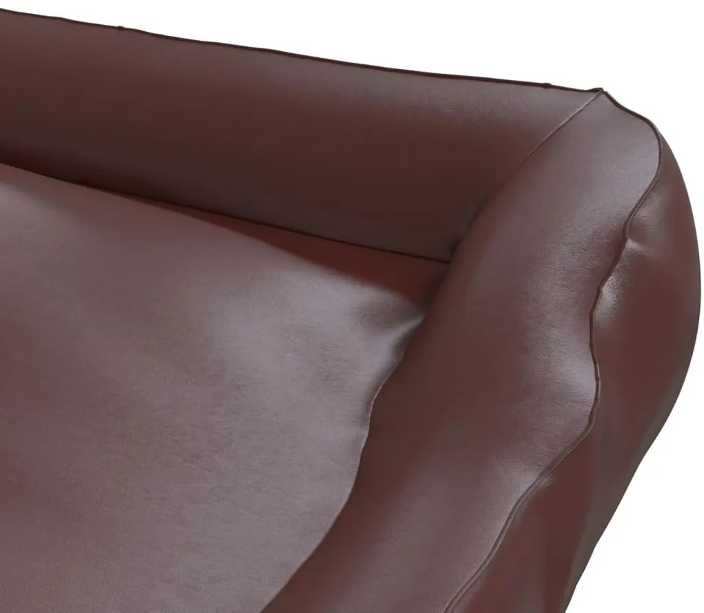 vidaXL Κρεβάτι Σκύλου Καφέ 105 x 80 x 25 εκ. Συνθετικό Δέρμα