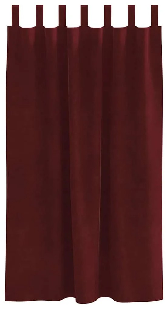 vidaXL Κουρτίνες με κουρτίνες 2 pcs Μπορντό 140 x 175 cm Βελούδο