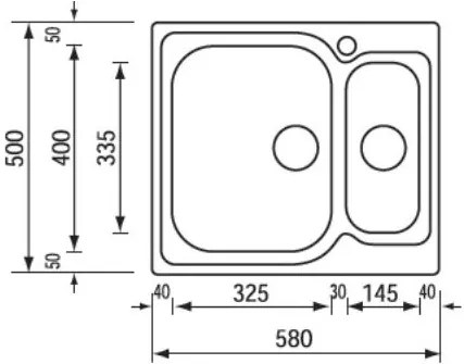 Νεροχύτης Sanitec Matico 2VD 2VS-αριστερό