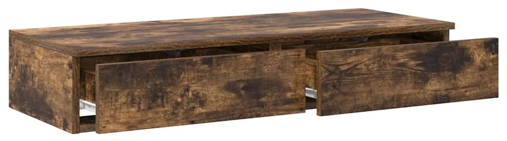 vidaXL Συρτάρια κρεβατιού Καπνιστή δρυς 100 x 36.5 x 16.5 εκ