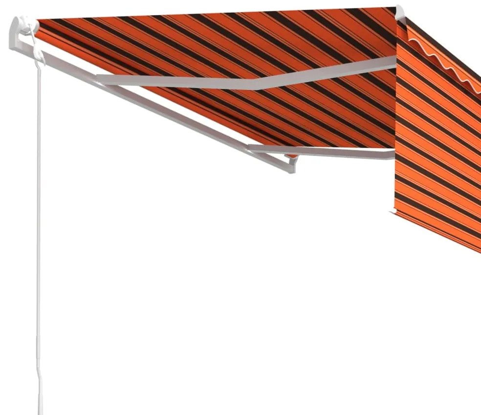 vidaXL Τέντα Συρόμενη Αυτόματη με Σκίαστρο Πορτοκαλί/Καφέ 4,5 x 3 μ.