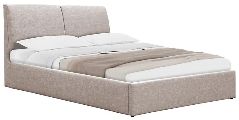 Κρεβάτι διπλό Violaine pakoworld ύφασμα μπεζ με αποθηκευτικό χώρο 160x200εκ Model: 234-000008