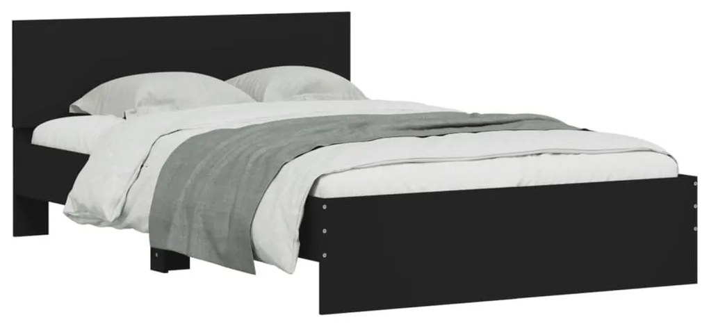 Πλαίσιο Κρεβατιού με Κεφαλάρι Μαύρο 120 x 190 εκ - Μαύρο