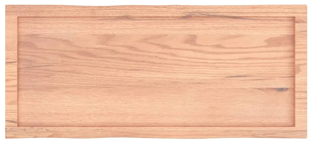 vidaXL Επιφ Τραπεζιού Αν Καφέ 100x40x(2-6)εκ.Ακατέργ. Μασίφ Ξύλο Δρυός