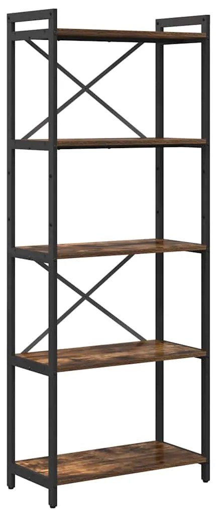 vidaXL Βιβλιοθήκη Καπνιστή δρυς 60 x 30 x 153 εκ Επεξεργασμένο ξύλο
