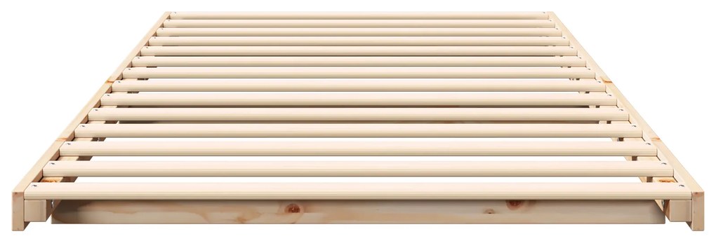 vidaXL Κρεβάτι δαπέδου Καφέ 100 x 200 cm Μασίφ ξύλο πεύκου