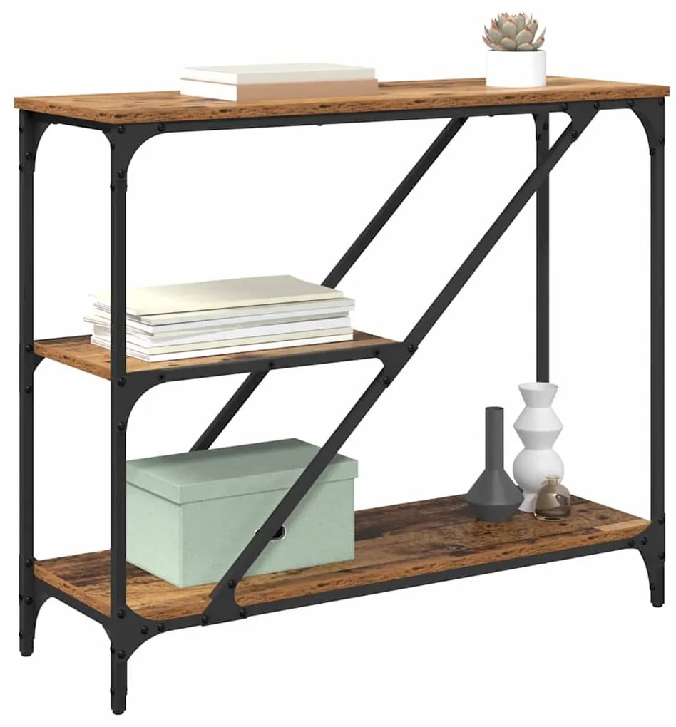 vidaXL Τραπέζι κονσόλας Παλιό Ξύλο 88,5 x 30 x 75 εκ.