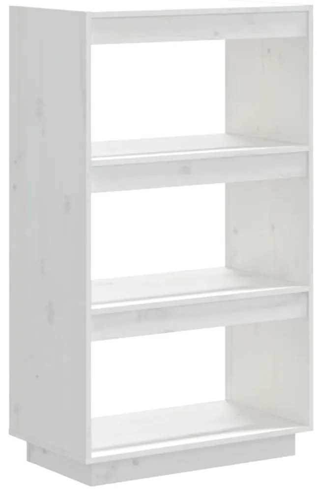 vidaXL Βιβλιοθήκη/Διαχωριστικό Χώρου Λευκό 60x35x103 εκ. Μασίφ Πεύκο