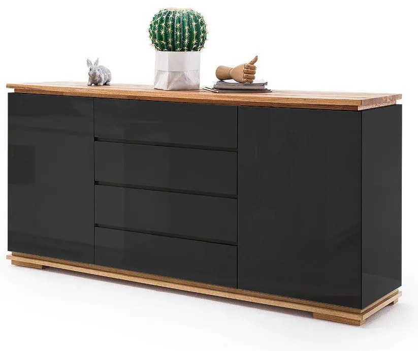 Μπουφές Μαύρη Λάκα 172x81x40