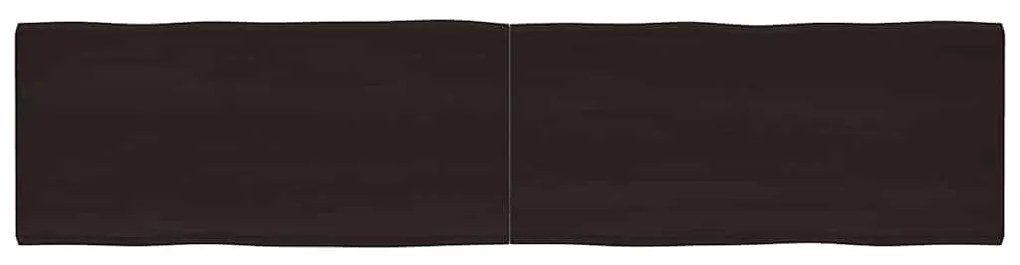 vidaXL Επιφ Τραπεζιού Αν Καφέ 220x50x(2-4)εκ.Ακατέργ. Μασίφ Ξύλο Δρυός