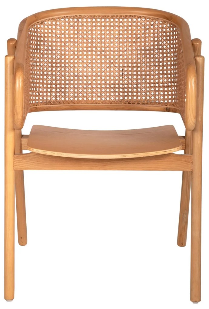 Πολυθρόνα KENLEE Ξύλο Φράξινου και Φυσικό Rattan σε Φυσικό χρώμα 57,5x55x81Yεκ. 57.5x55x81 εκ.