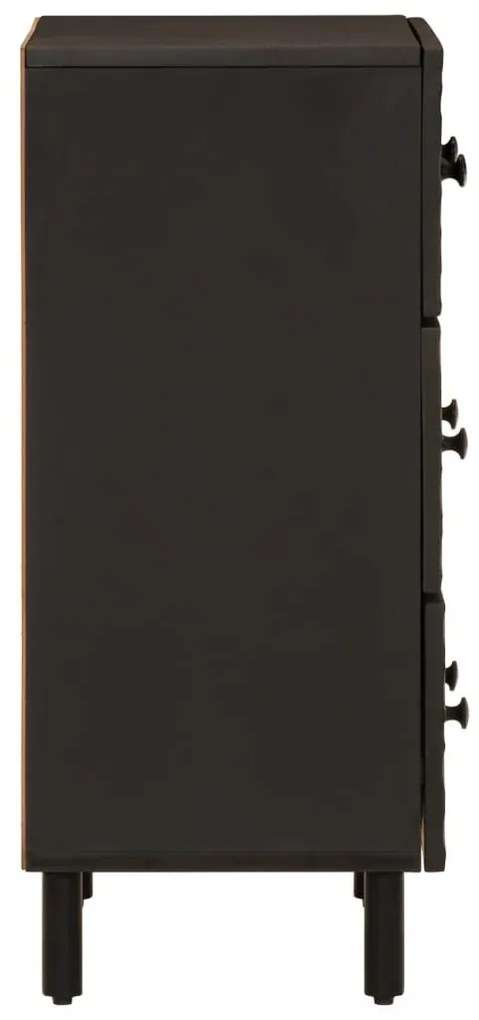Βοηθητικό Ντουλάπι Μαύρο 60 x 33 x 75 εκ. από Μασίφ Ξύλο Μάνγκο - Μαύρο