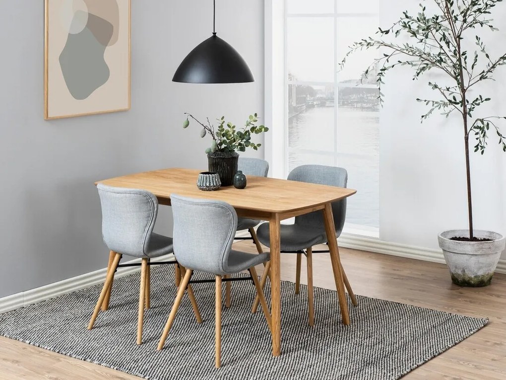 Σετ τραπεζαρίας Oakland 723, 76x80x150cm, Αριθμός θέσεων: 4, Γωνιακό, Στυλ: Σκανδιναβικό, Ξύλο: Δρυς | Epipla1.gr