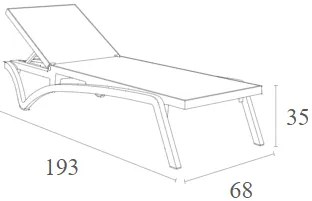 ΞΑΠΛΩΣΤΡΑ ΠΟΛ/ΝΙΟΥ ΠΑΣΙΦΙΚ DOVE GREY 193X68X35εκ.