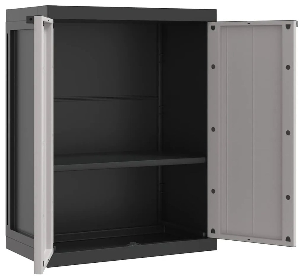 vidaXL Ντουλάπι Αποθ. Εξ. Χώρου Γκρι/Μαύρο 65x37x85 εκ. Πολυπροπυλένιο