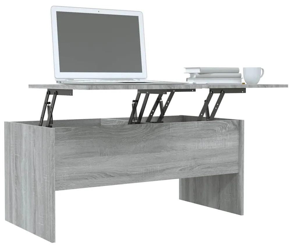 vidaXL Τραπεζάκι Σαλονιού ΓκριSonoma102x50,5x46,5εκ.Επεξεργασμένο Ξύλο