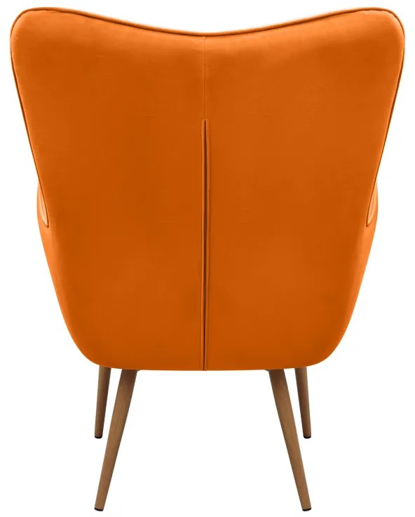 Πολυθρόνα - Μπερζέρα με υποπόδιο Lily Megapap κροκί βελούδο - μεταλλικό πόδι χρώμα φυσικό 70x62x98εκ.