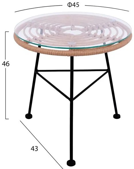 ΣΕΤ ΕΞΩΤΕΡΙΚΟΥ ΧΩΡΟΥ 3ΤΜΧ ALLEGRA HM10335 ΜΠΕΖ WICKER-ΜΕΤΑΛΛΟ