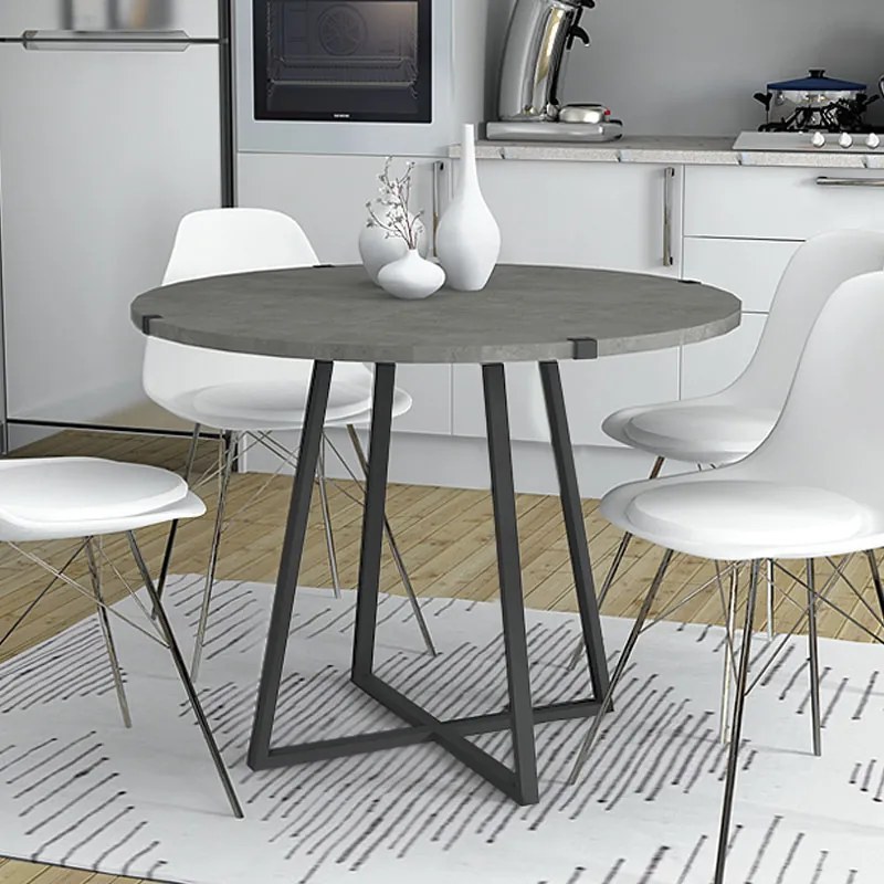 Τραπέζι Rubes Megapap χρώμα γκρι σκυροδέματος 120x120x78εκ.