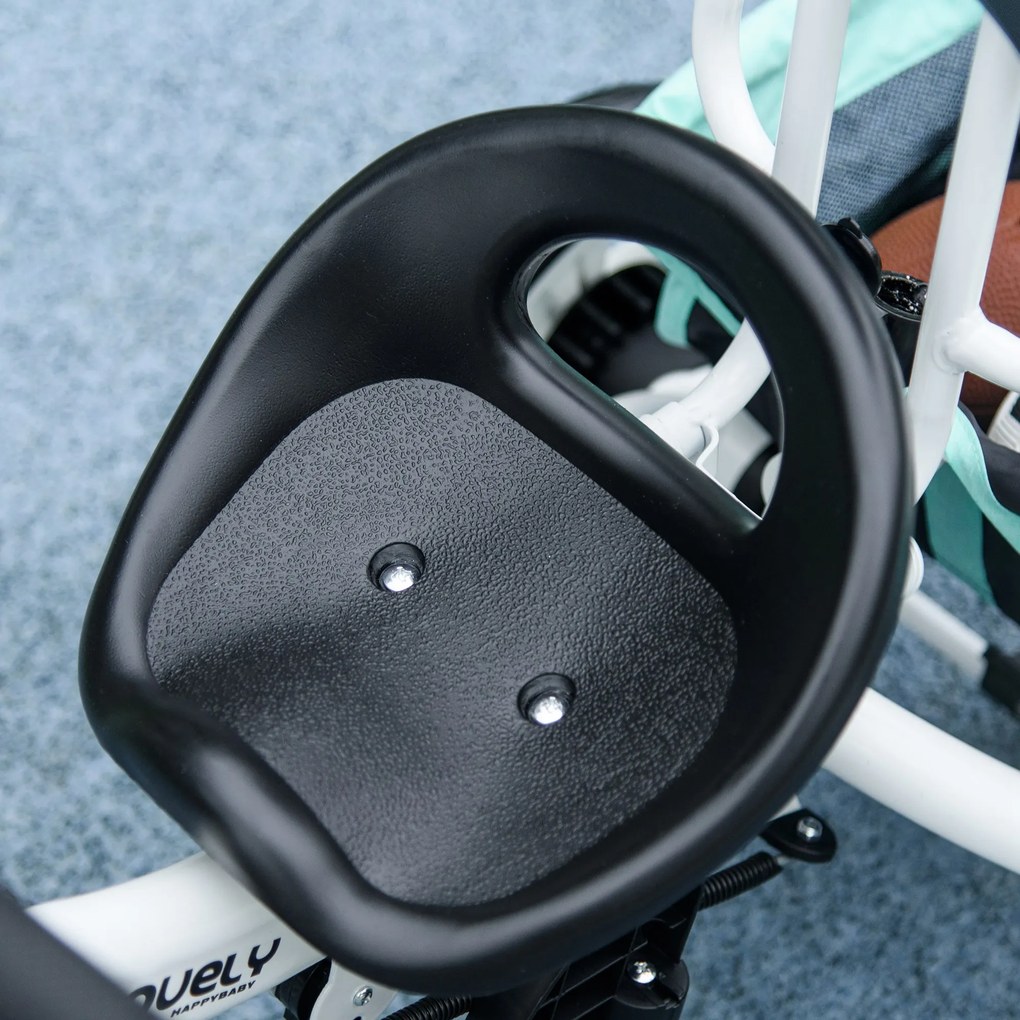 HOMCOM 6-in-1 παιδικό τρίκυκλο με ράβδο ώθησης, κουκούλα, ζώνη, καλάθι αποθήκευσης, για 1-5 ετών, Πράσινο