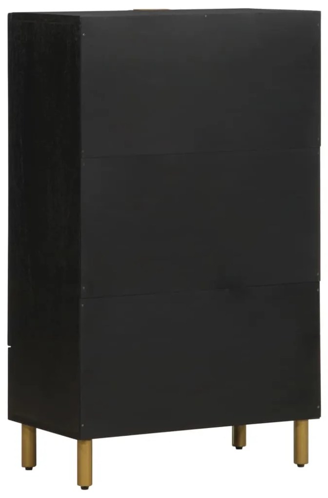 Ντουλάπι Μαύρο 60 x 33 x 110 εκ. από Επεξεργασμένο Ξύλο - Μαύρο
