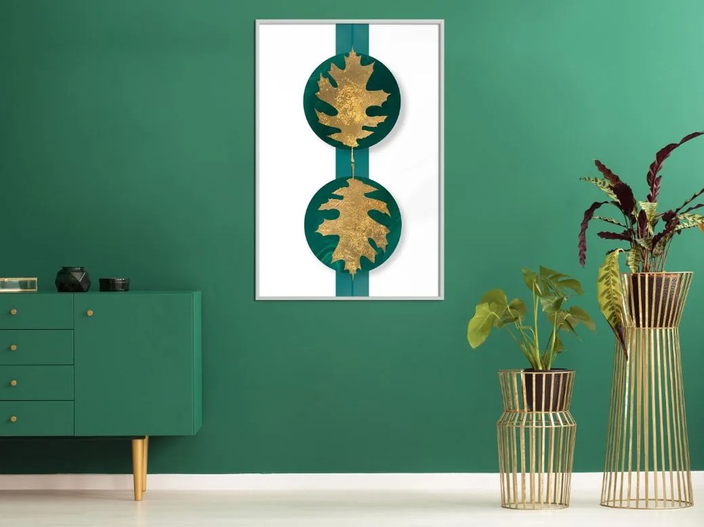 Αφίσα - Gilded Oak Leaves - 20x30 - Χρυσό - Χωρίς πασπαρτού