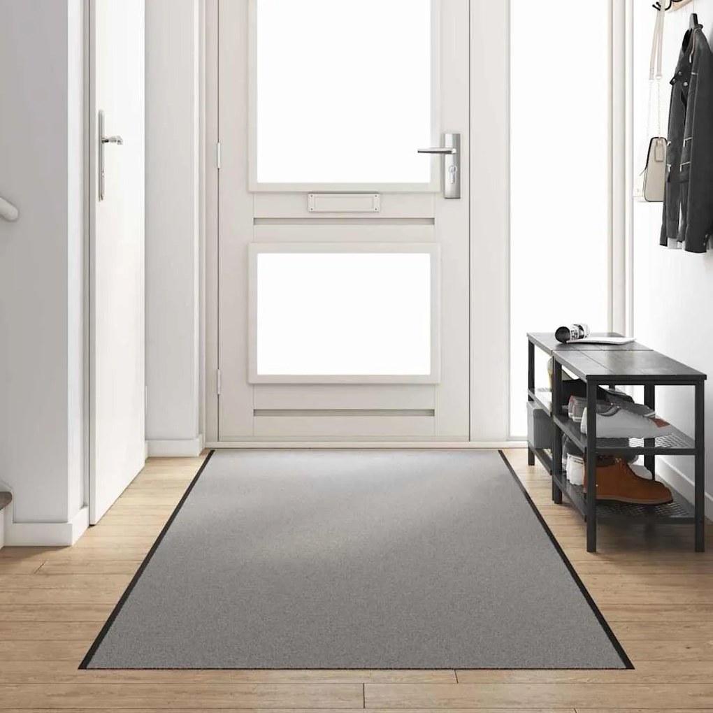 vidaXL Χαλάκι Εξώπορτας Άλλο Γκρι και Μαύρο 120 x 350 εκ