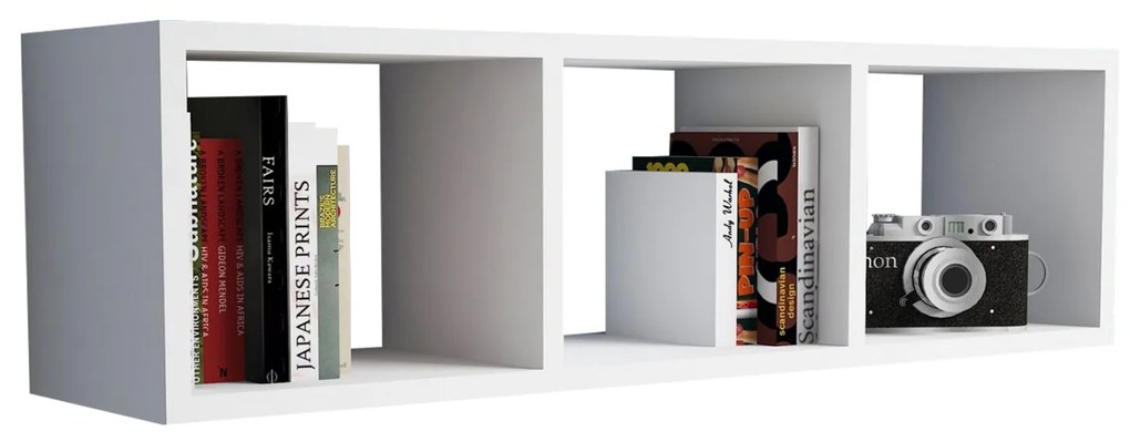 Ραφιέρα Τοίχου Μελαμίνης Λευκή 90x22x25,6Υ Εκ.