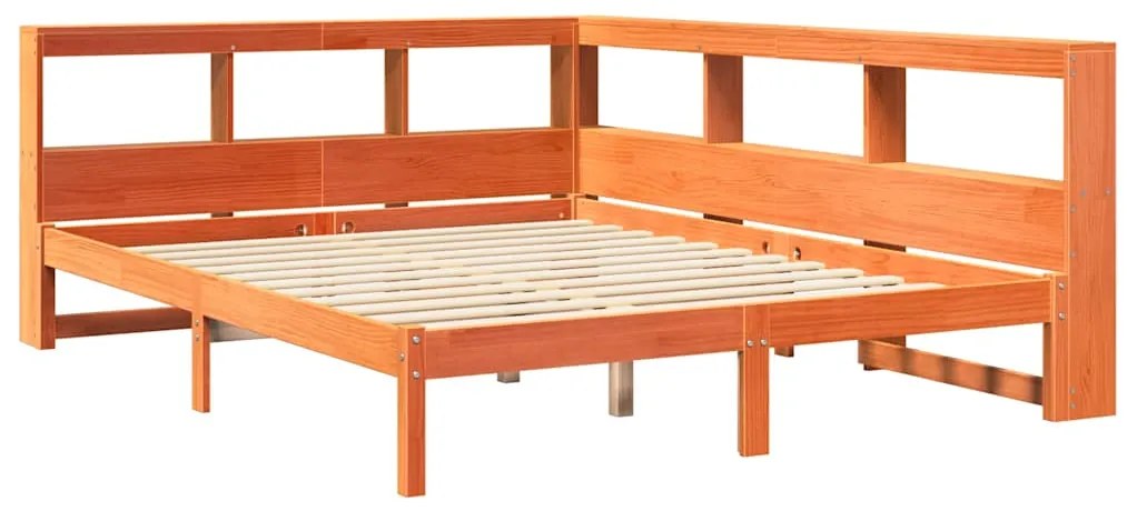 vidaXL Κρεβάτι Βιβλιοθήκη Χωρίς Στρώμα 150x200 εκ Μασίφ Ξύλο Πεύκου