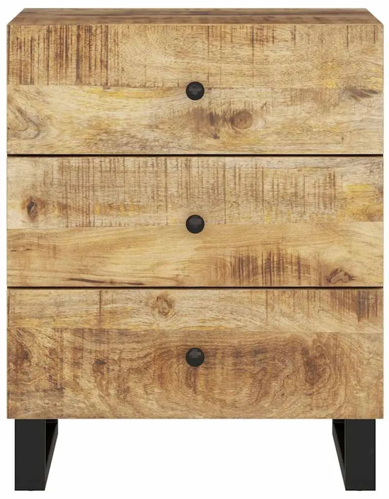 vidaXL Κομοδίνο 50x33x62 εκ. Μασίφ Ξύλο Μάνγκο &amp; Επεξεργασμένο Ξύλο