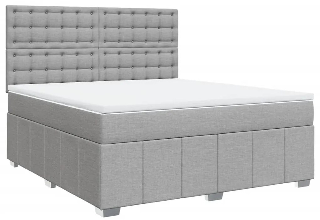 ΚΡΕΒΑΤΙ BOXSPRING ΜΕ ΣΤΡΩΜΑ ΑΝΟΙΧΤΟ ΓΚΡΙ 180X200 ΕΚ. ΥΦΑΣΜΑΤΙΝΟ 3294061