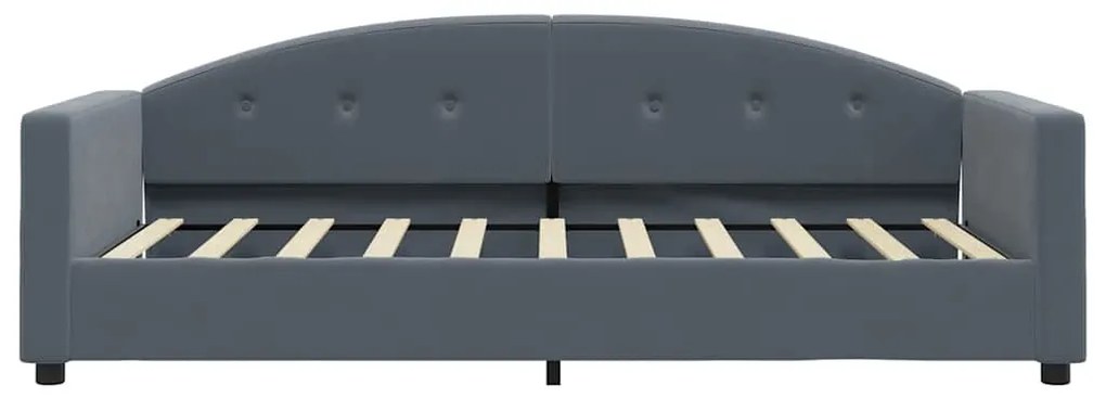 Καναπές Κρεβάτι Χωρίς Στρώμα Σκούρο Γκρι 90x190 εκ. Βελούδινο 354150