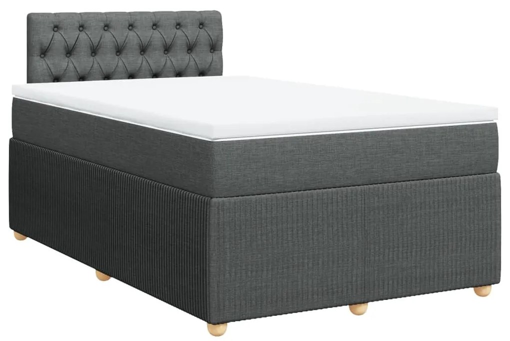 ΚΡΕΒΑΤΙ BOXSPRING ΜΕ ΣΤΡΩΜΑ ΣΚΟΥΡΟ ΓΚΡΙ 120X200 ΕΚ. ΥΦΑΣΜΑΤΙΝΟ 3289731