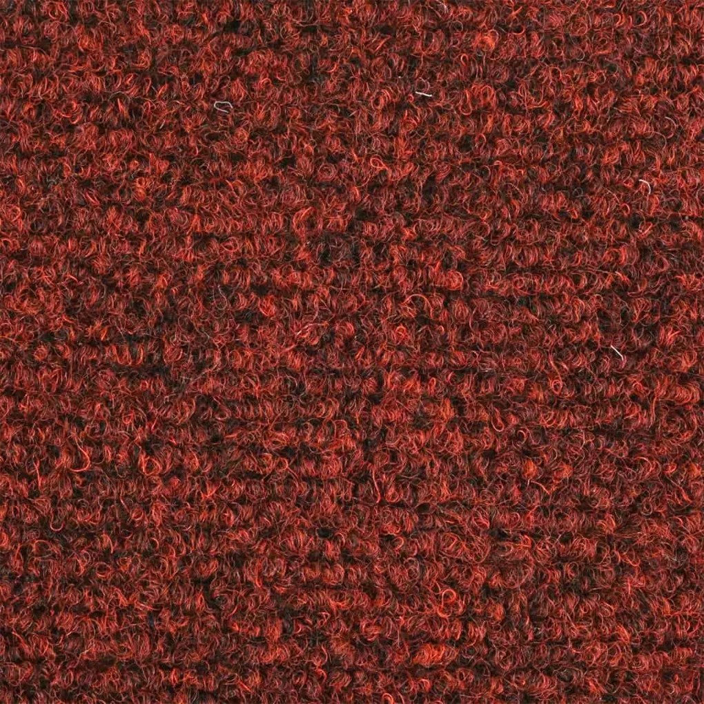 Πατάκια Σκάλας Αυτοκόλλητα 15τεμ Κόκκινα 65x21x4εκ Βελονιασμένο - Κόκκινο