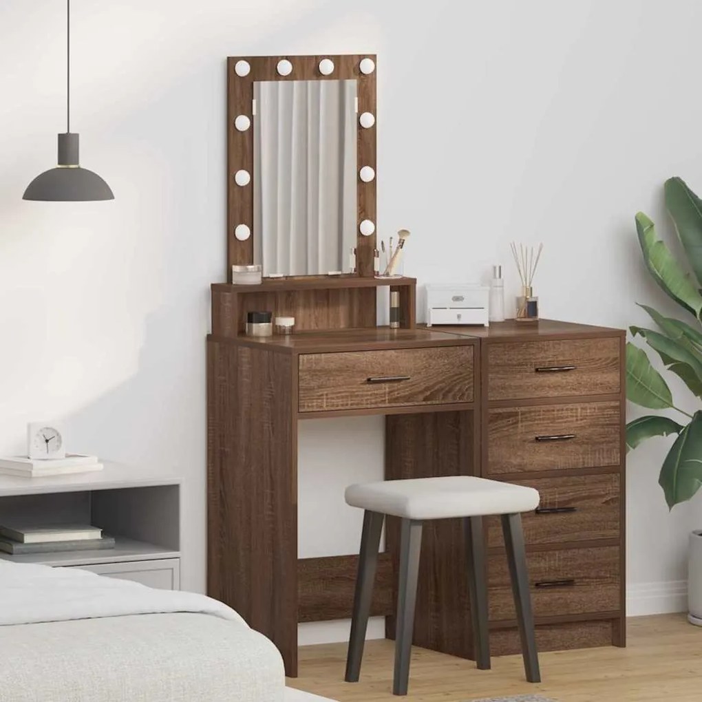 vidaXL Τραπέζι περιποίησης Καφέ 50 x 41 x 140 εκ. Επεξεργασμένο ξύλο
