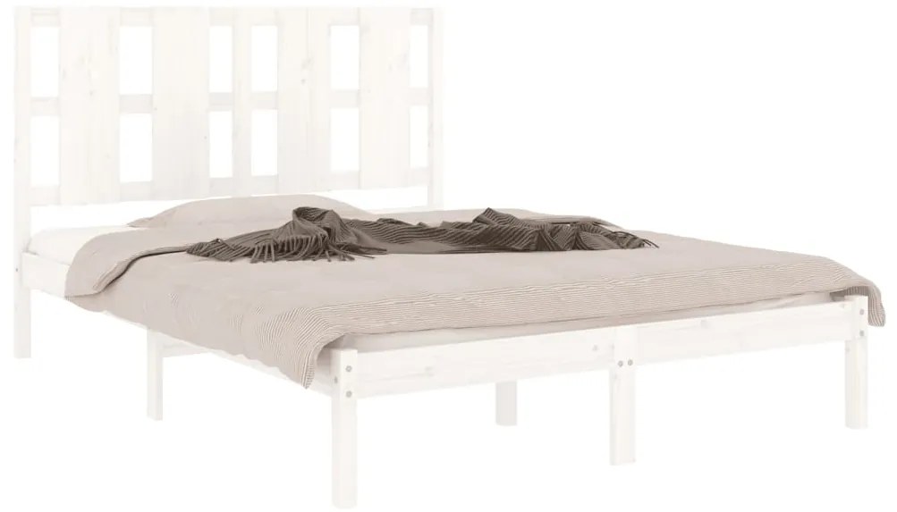 vidaXL Σκελετός Κρεβ. Χωρίς Στρώμα Λευκό 120x200 εκ Μασίφ Πεύκο
