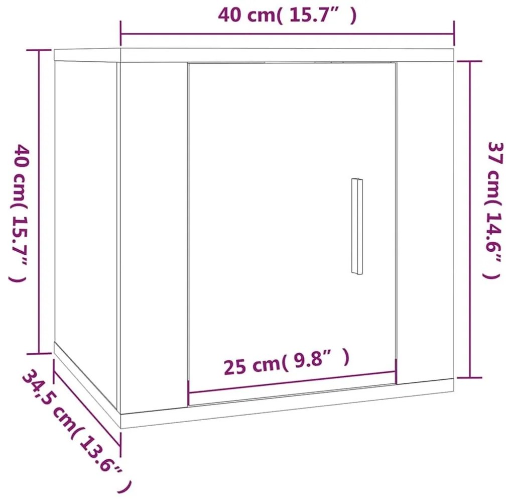 Έπιπλο Τηλεόρασης Επιτοίχιο Λευκό 40x34,5x40 εκ. - Λευκό