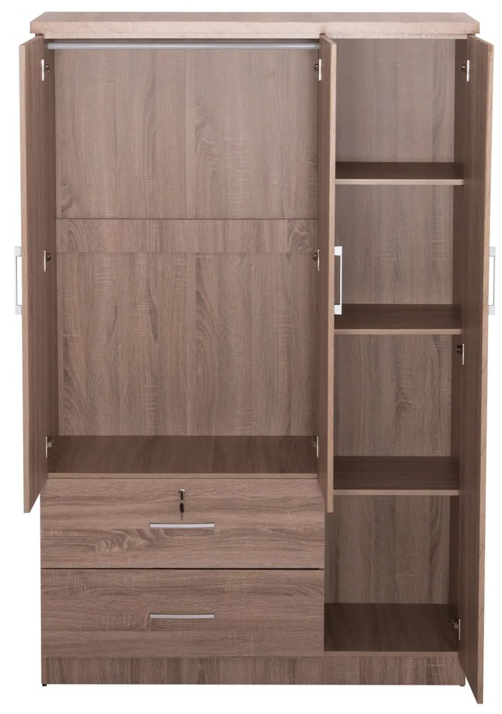 ΝΤΟΥΛΑΠΑ ΜΕ ΚΑΘΡΕΦΤΗ &amp; ΣΥΡΤΑΡΙΑ JARRY HM2485.11 SONAMA OAK ΜΕΛΑΜΙΝΗ 119x48x183Υεκ