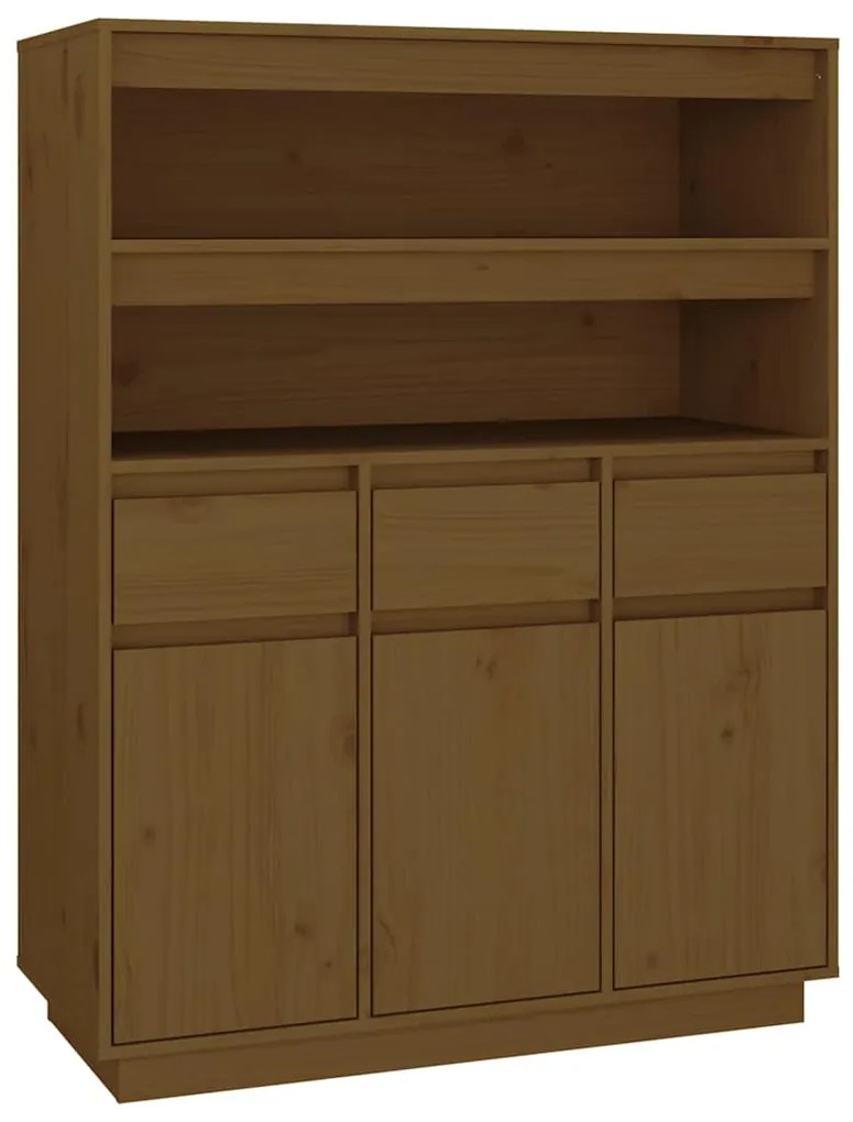 vidaXL Ντουλάπι Ψηλό Καφέ Μέλι 89x40x116,5 εκ. από Μασίφ Ξύλο Πεύκου