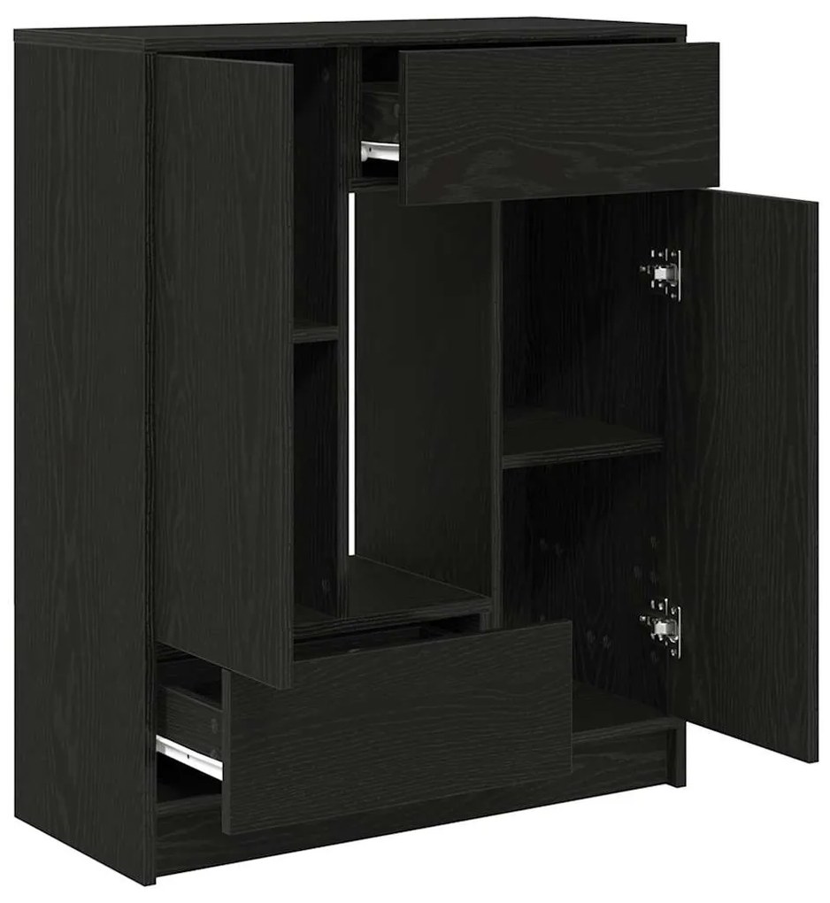 Συρταριέρα με Συρτάρια και Πόρτες Μαύρη βελανιδιά 73x31x90 εκ 861851